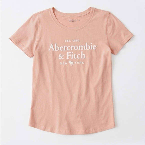 Pink Abercrombie & Fitch Logo T-shirt - Picture 1 of 2